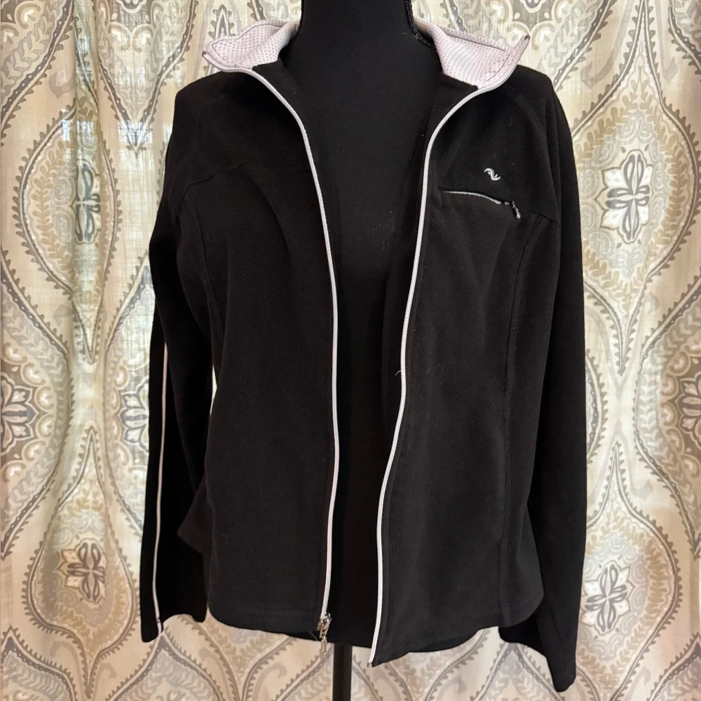 Athletic Works Women’s Black Microfleece Full Zip Jacket Size Large 12-14 - Picture 2 of 6